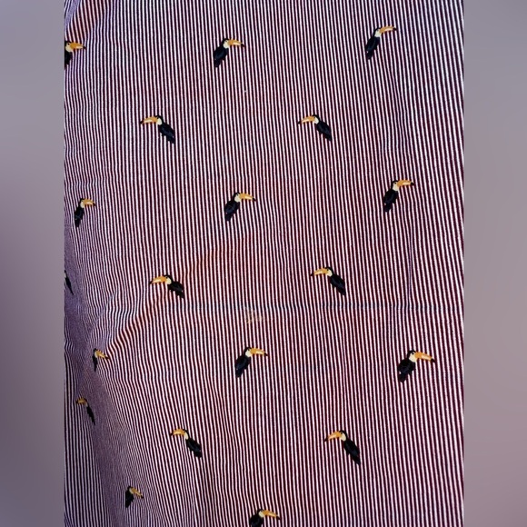 NWOT ZNT18 Toucan Red Striped Button-Down Dress Shirt Men’s Size Medium - Picture 5 of 6